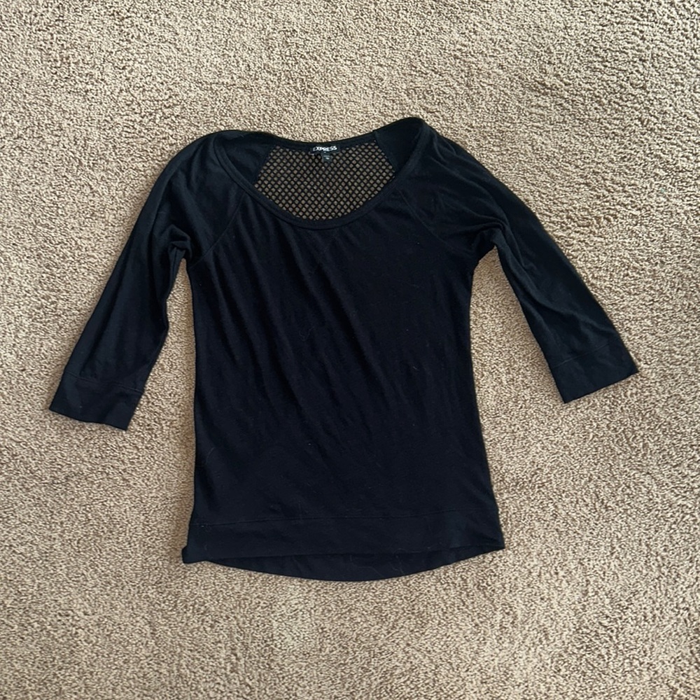 Black express cut out back top